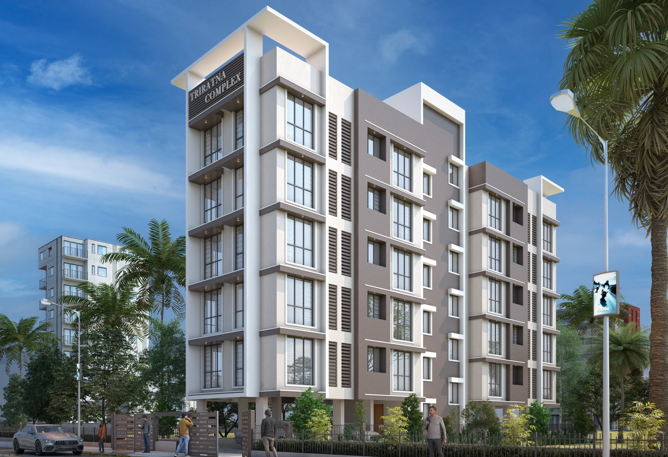 Triratna Complex — day render at Lodhivali, predecessor of Triratna 2